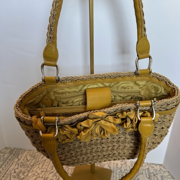 Brighton Tan Shoulder Bag with Yellow Floral Details - Picture 2 of 13